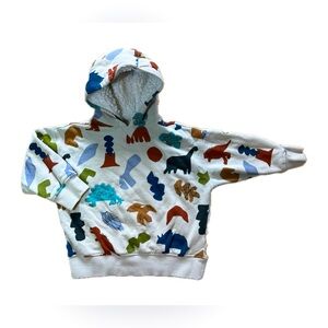 Sherpa Lined Dinosaur Hoodie Du Pareil Au Meme Baby Cotton Size 6m